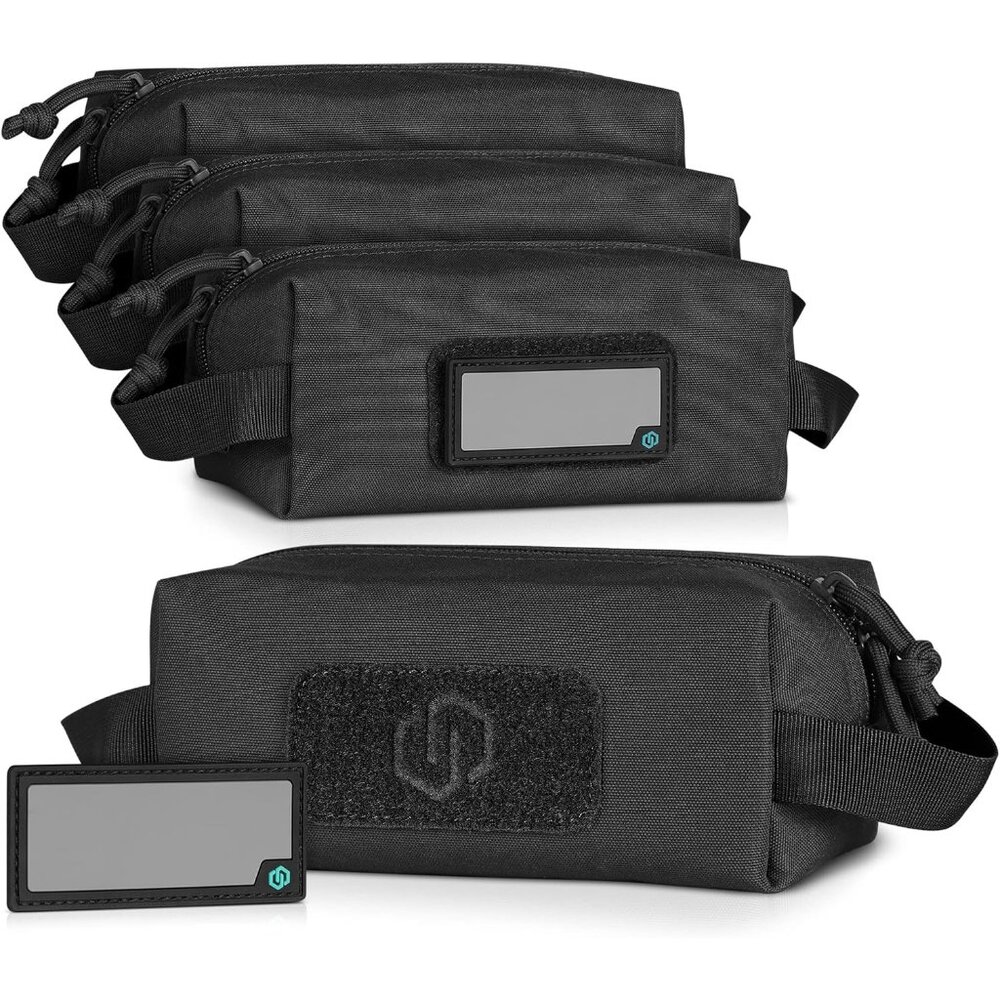 Loose Sacs 4-Pack Tactical Ammo Pouch Firearm Ammunition Carrier Bag, ID Patches - Picture 1 of 8